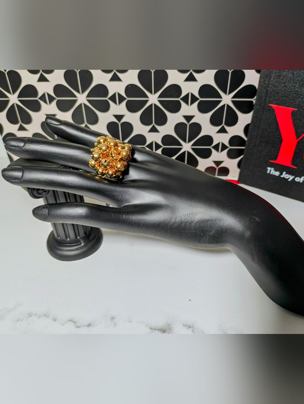 Kate Spade Golden Bloom Statement Ring Size 7